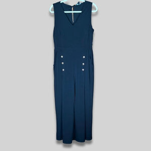 INC International Concepts Heritage Maxis Wide Leg Jumpsuit Sleeveless Black W L